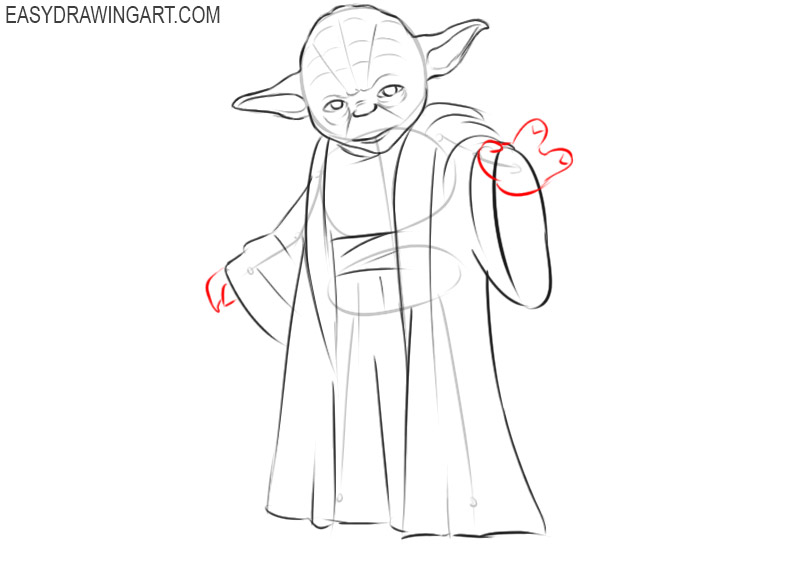 how to draw cartoon yoda step by step