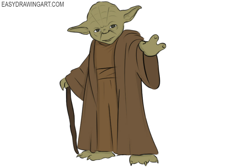 how to draw yoda easy