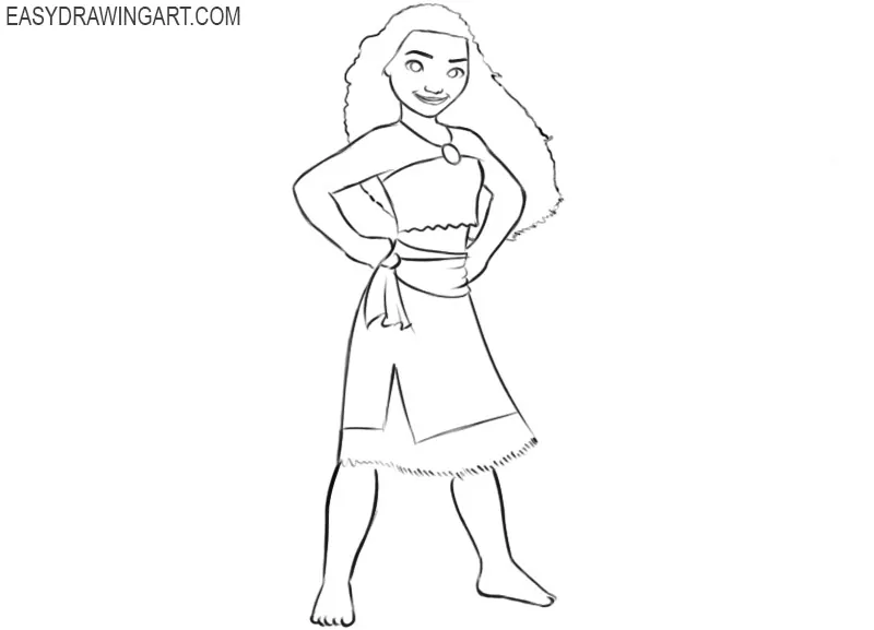 How to Draw Moana Easy Drawing Art