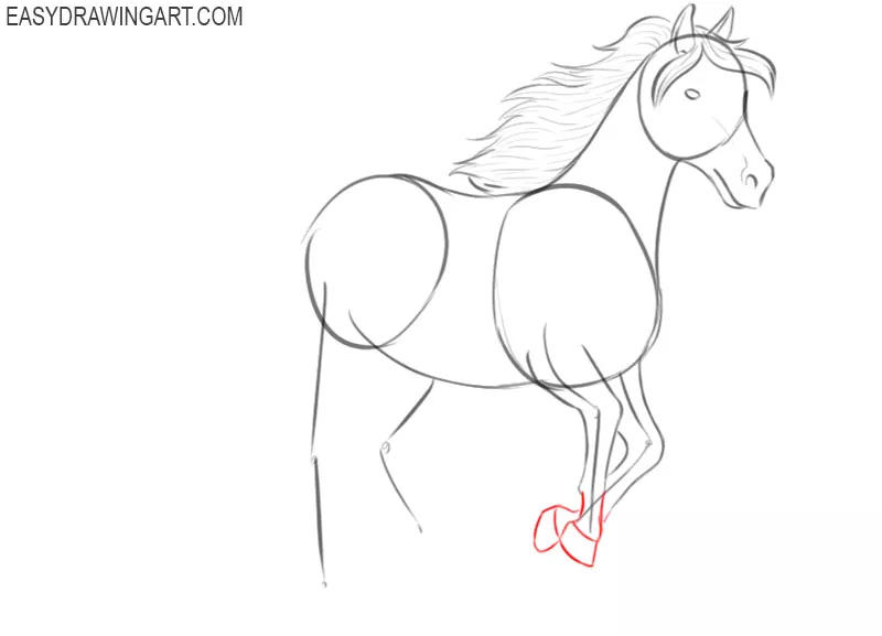 running horse drawing step by step