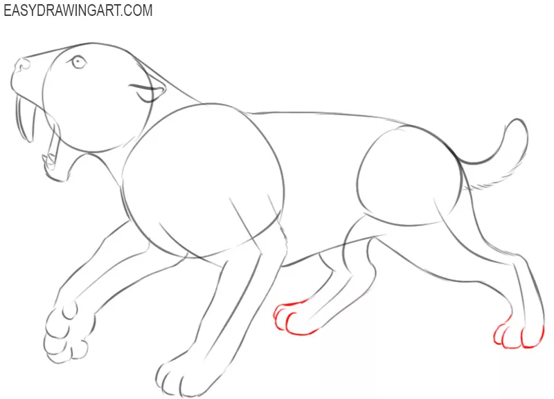 saber tooth tiger drawing pictures