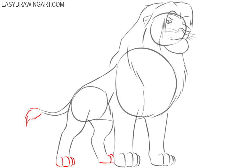  simba drawing easy step by step 
