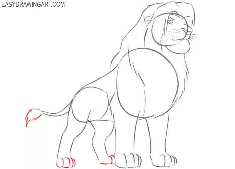  simba drawing easy step by step 