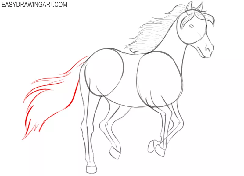 simple running horse drawing