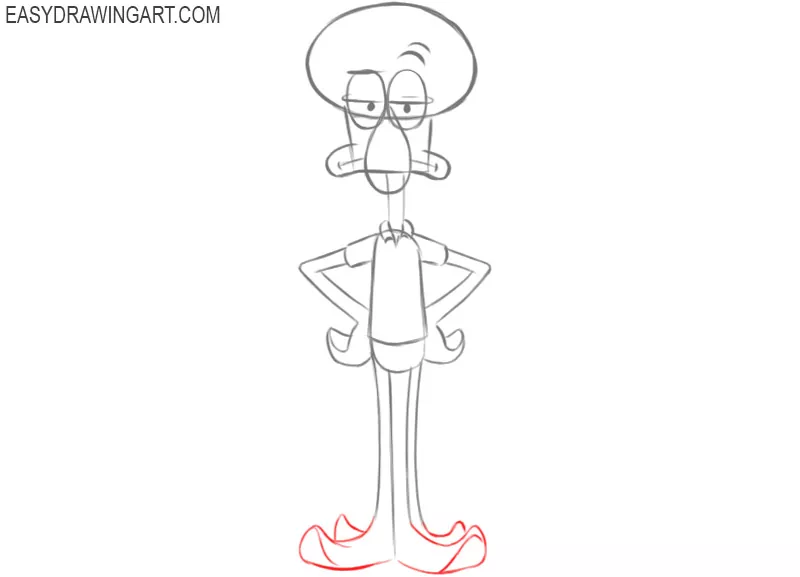 squidward drawing step by step