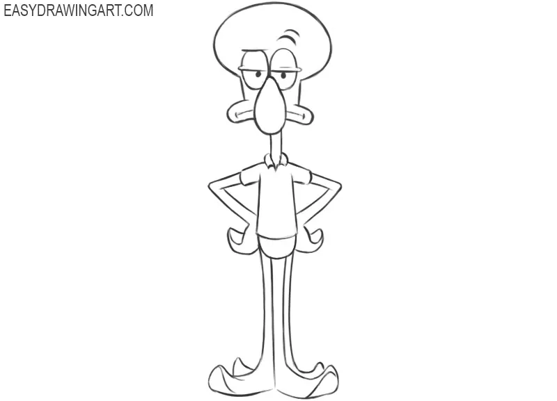 squidward tentacles drawing step by step