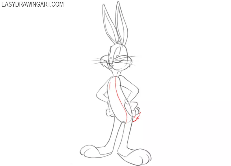 steps on how to draw bugs bunny