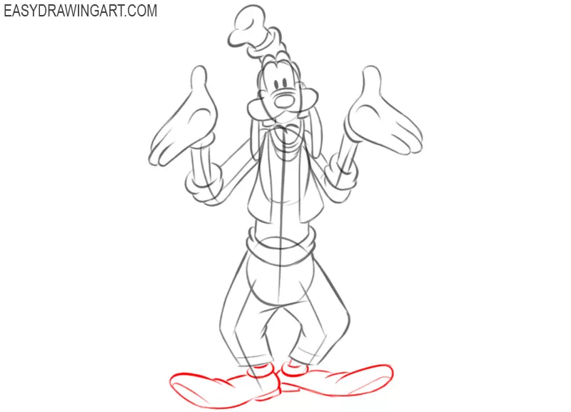 steps on how to draw goofy