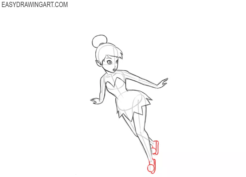 steps on how to draw tinkerbell