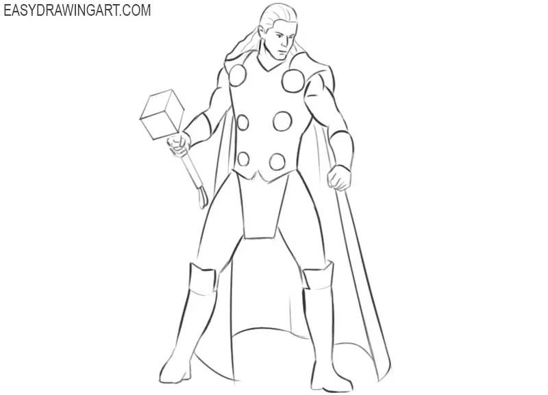 How to draw Thor