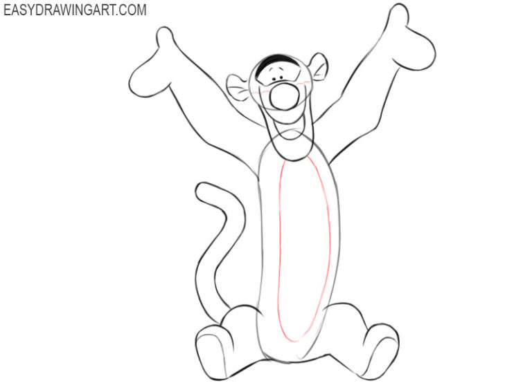 How To Draw Tigger Easy Drawing Art