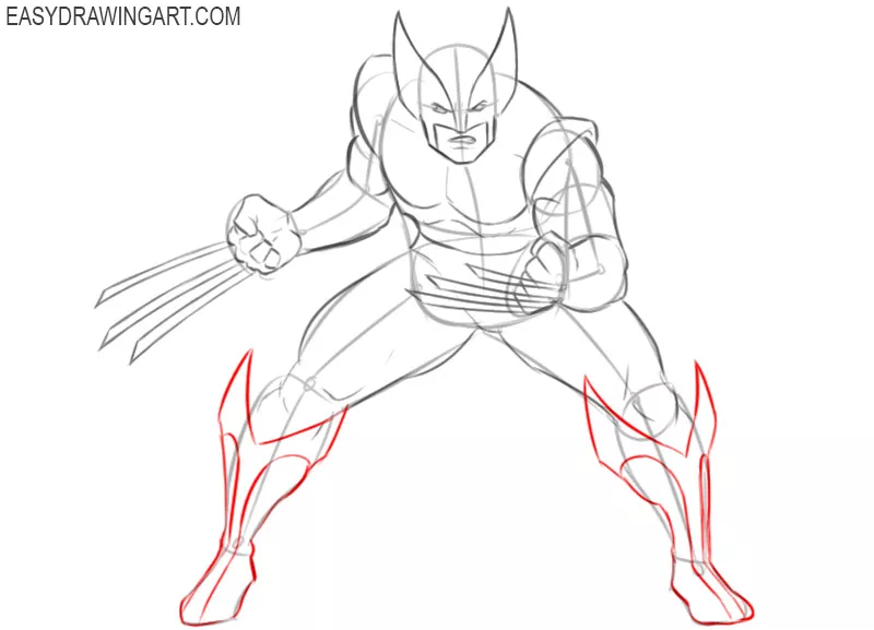 Learn How to Draw Wolverine from XMen XMen Step by Step  Drawing  Tutorials