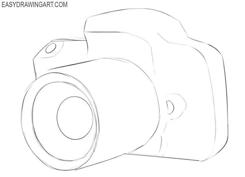Digital Camera Drawing | How to Draw a Camera Sketch Step by Step | DSLR  Camera Outline - YouTube