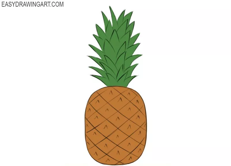 Realistic Pineapple Outline Tattoo - wide 1