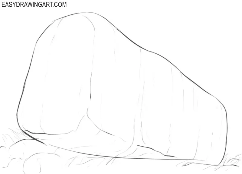How to draw a rock easy