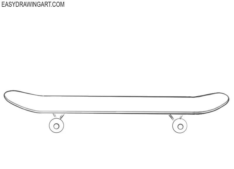 How to draw a skateboard easy for beginners