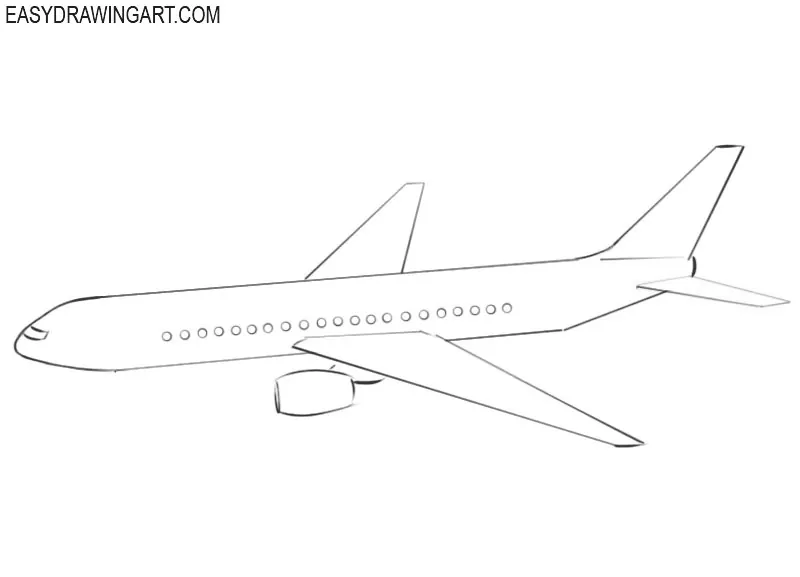 How to draw an airplane easy