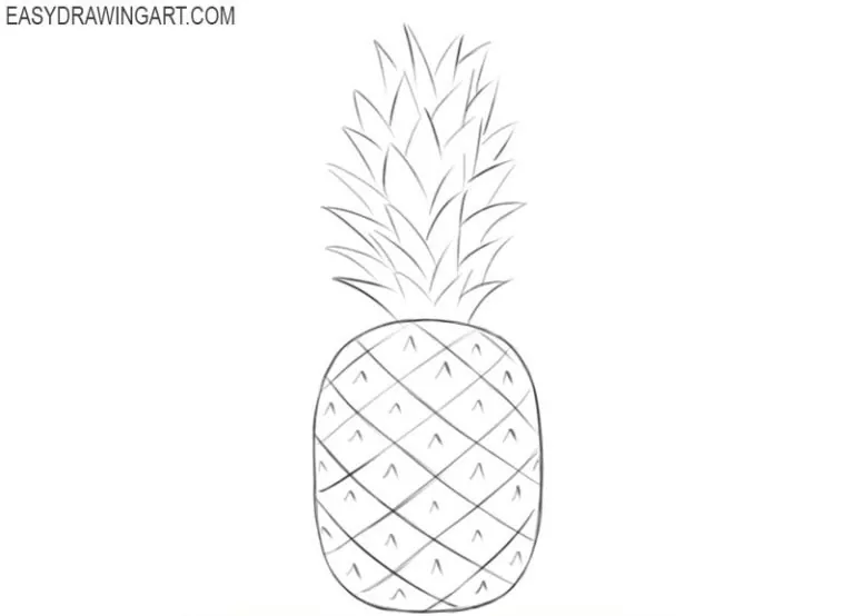 How to Draw a Pineapple | Easy Drawing Art