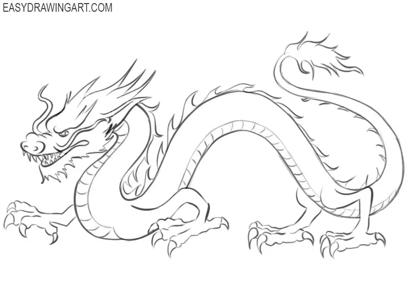 how to draw a Chinese dragon easy