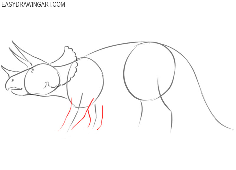 How to draw a triceratops