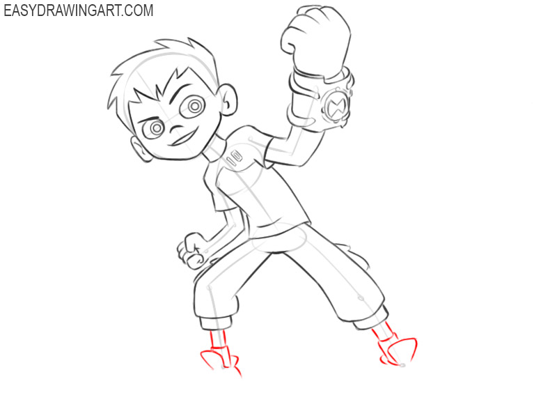 ben 10 drawing with colour