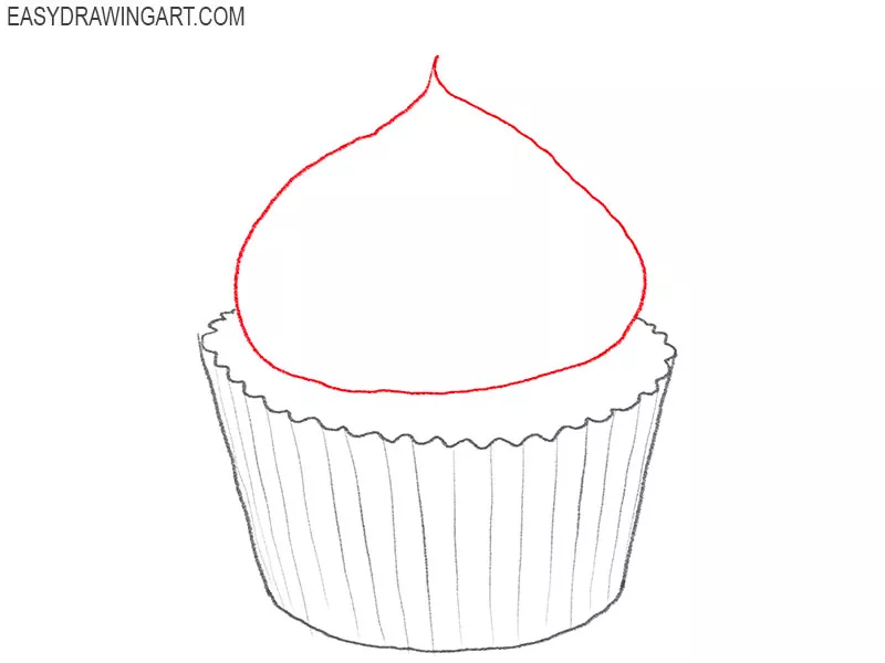 valentine cupcake drawing