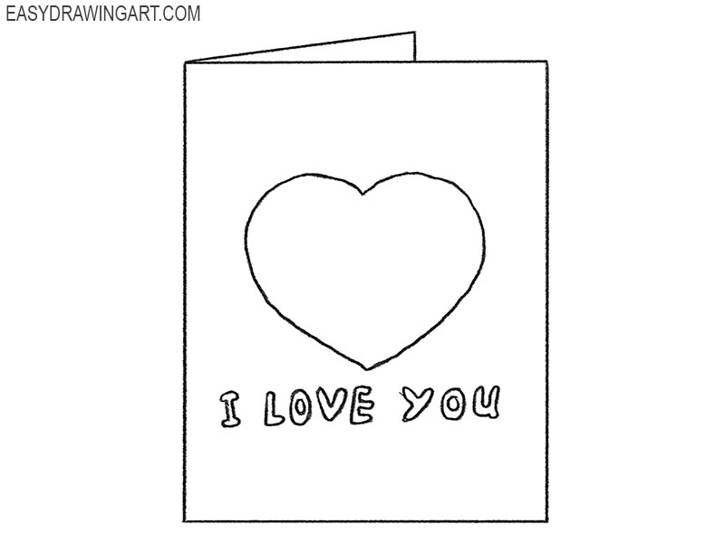 valentine card drawing tutorial
