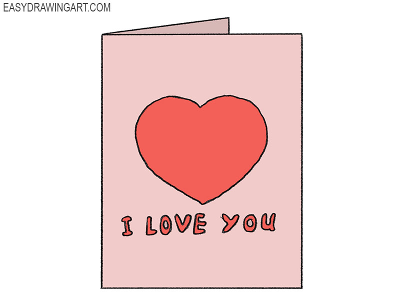 how to draw a valentine card