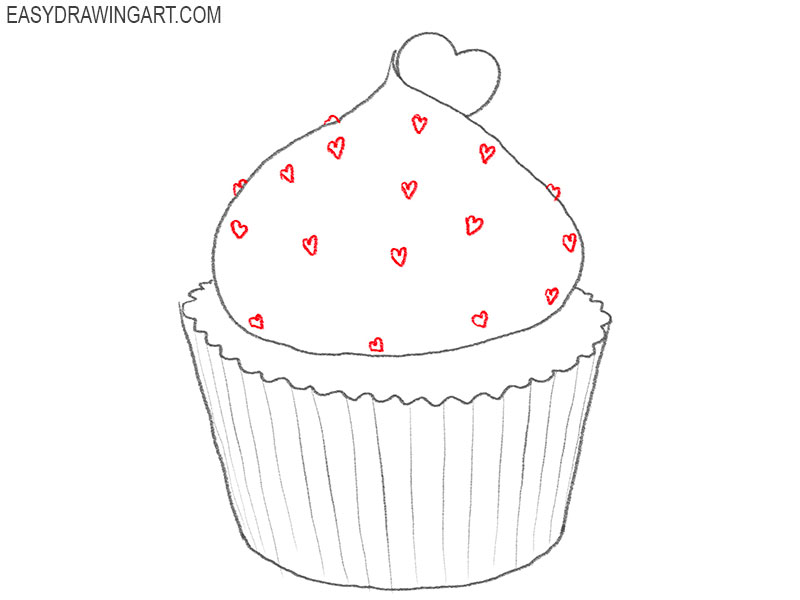 valentine cupcake drawing tutorial