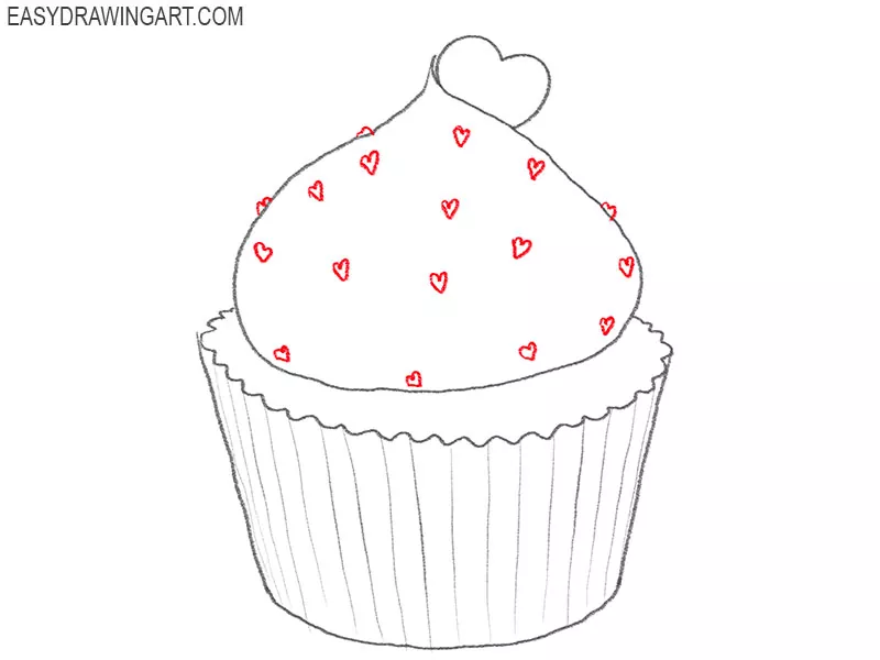 valentine cupcake drawing tutorial