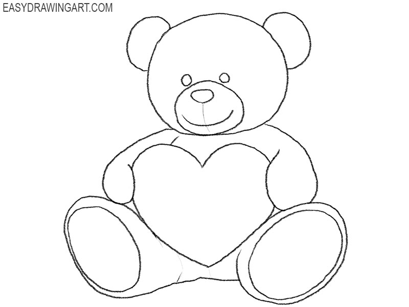 valentine bear drawing tutorial