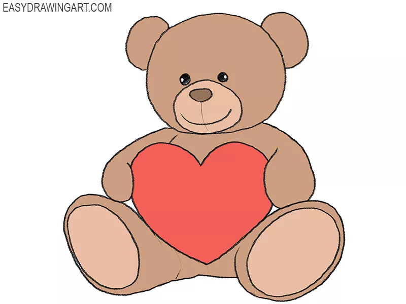 how to draw a valentine bear