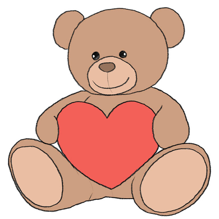 How to Draw a Valentine Bear
