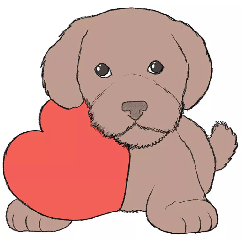 How to Draw a Valentine Dog