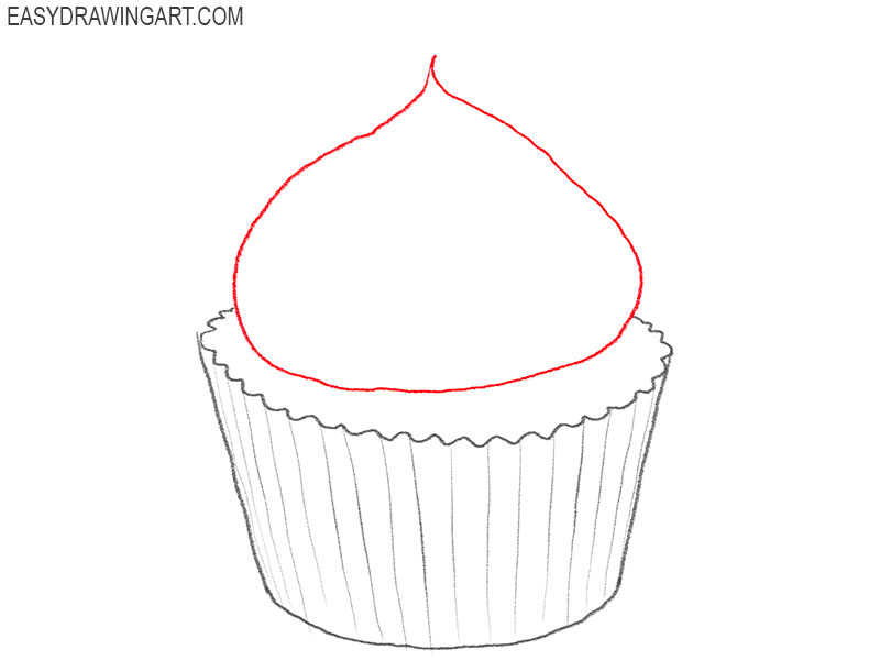 valentine cupcake drawing
