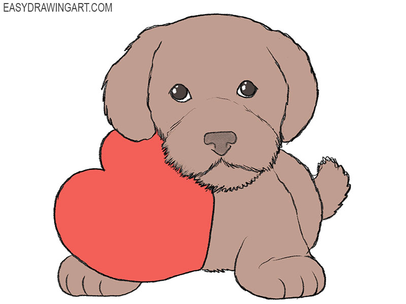 How to draw a valentine dog