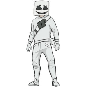 How to draw Marshmello
