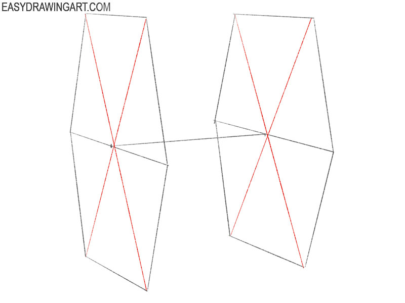 how to draw a tie fighter simple
