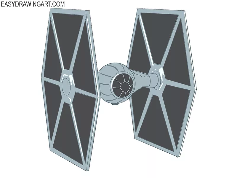 how to draw a tie fighter step by step