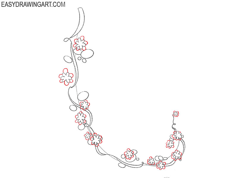 flower vine drawing cartoon