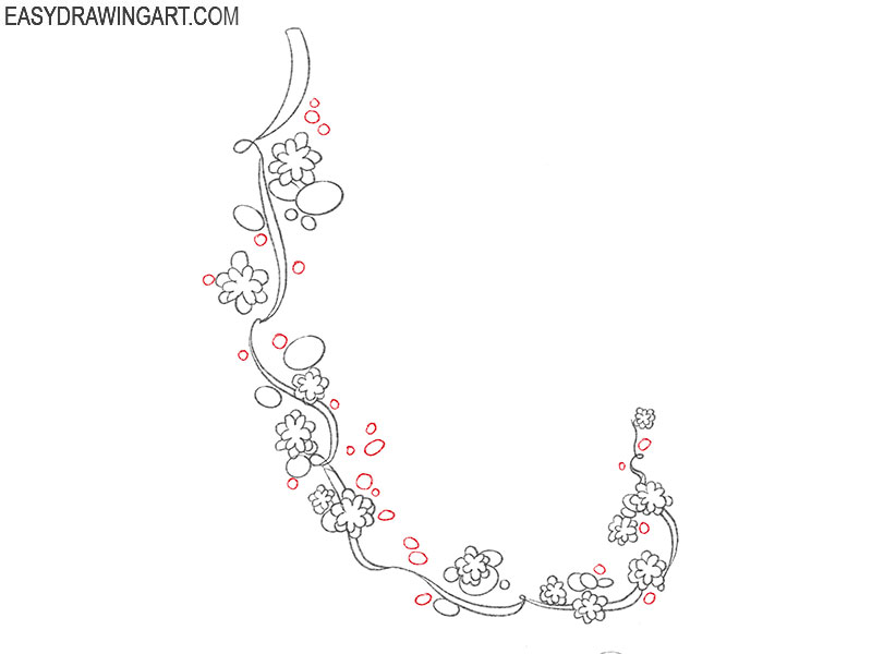 flower vine drawing realistic