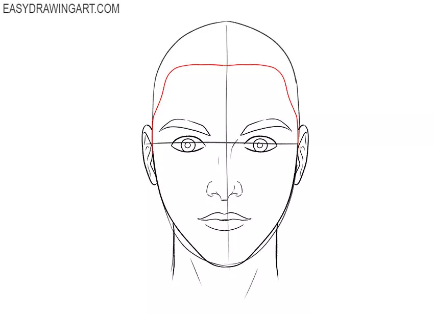 easy female head drawing