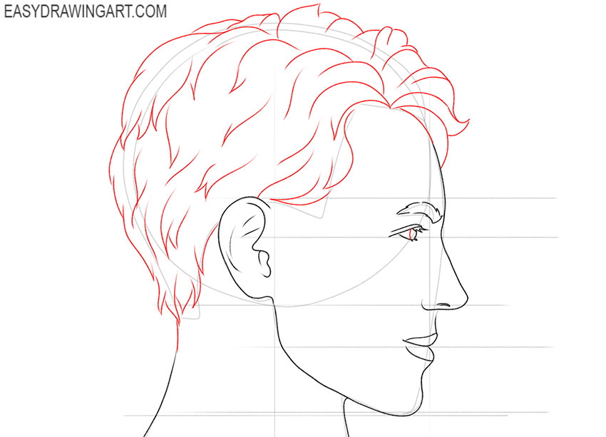 Learn to draw woman female profile side view of face and upper body Video  demo lesson