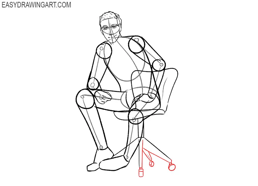 how do you draw a person sitting down