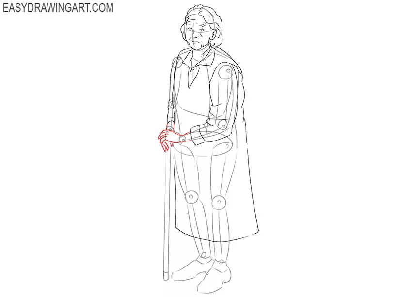 how to draw an old lady for kindergarten