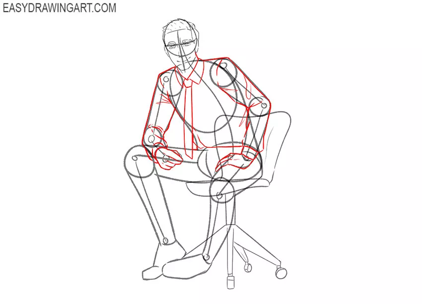 how to draw a person sitting side view