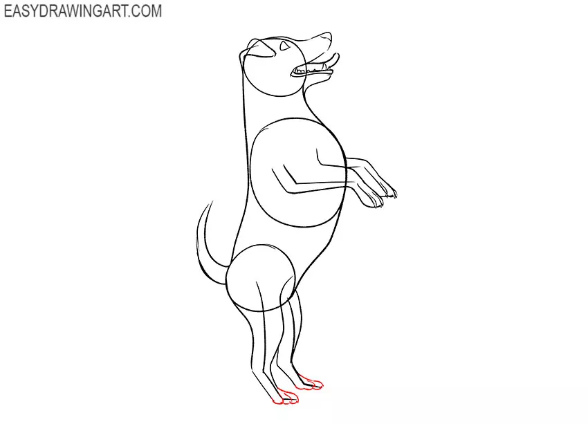 standing dog drawing for kids
