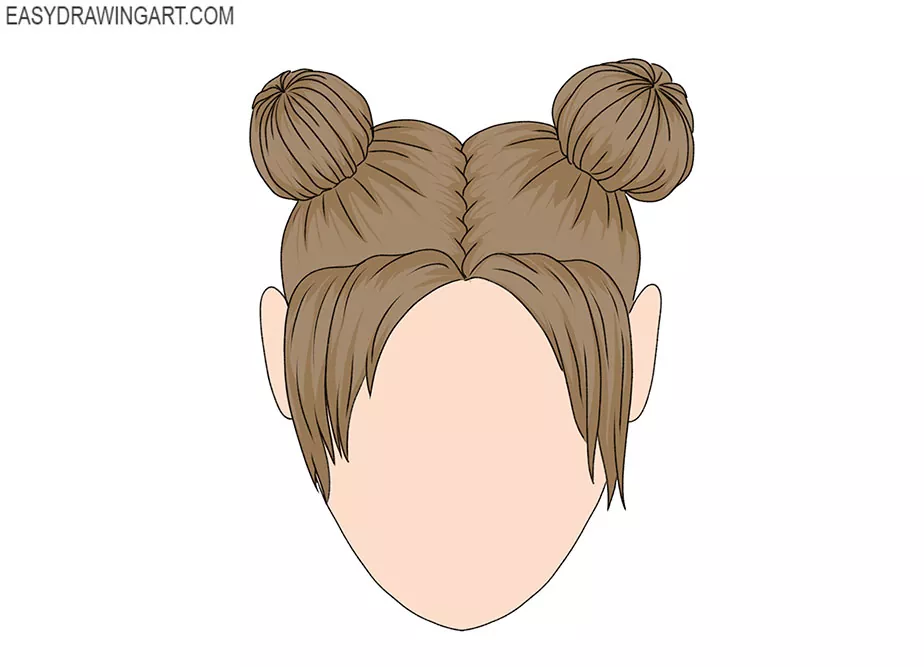 How to Draw Hair Buns Easy Drawing Art