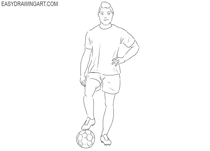 easy soccer player drawing