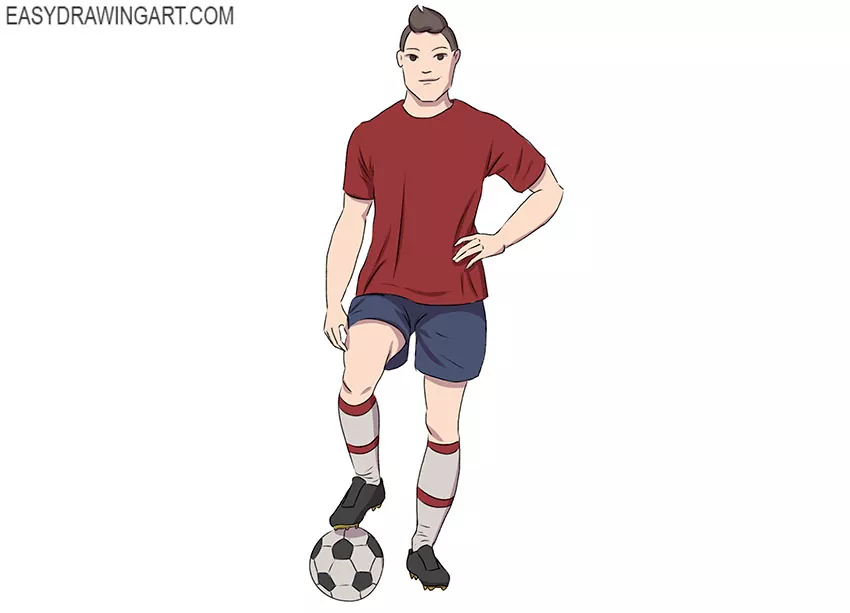 cartoon and simple soccer player drawing